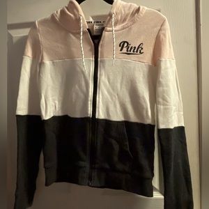 VS Pink Zip-Up Hooded Sweatshirt
